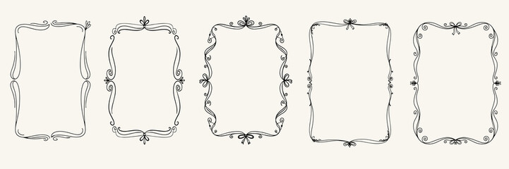 Elegant Text Frames. Vintage Decorative Borders for Typography.