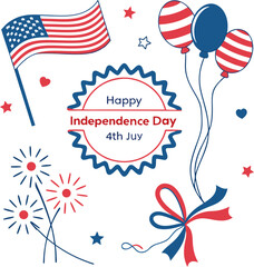 Obraz premium USA Independence Day Vector Illustration