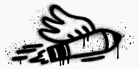 ballistic missile graffiti wearing wings
