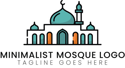 Minimalist Mosque Logo Design A Simple and Elegant Icon
