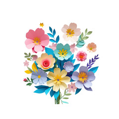 Vibrant Paper Flower Bouquet - Colorful Floral Arrangement