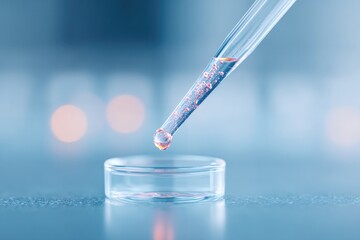 close-up of pipette depositing biomolecular ink into bio-printer platform