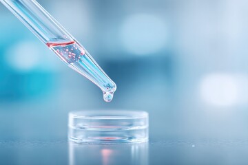 close-up of pipette depositing biomolecular ink into bio-printer platform