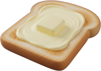 Cutout Digital clay toast with butter spread