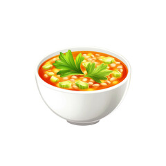 Delicious Lentil Soup in a White Bowl - Close-up Studio Shot