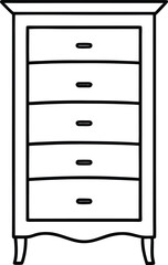 Minimalist Tall Cabinet Drawer Design Outline.