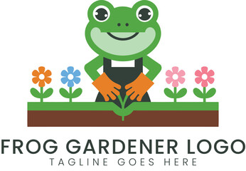 Charming Frog Gardener Logo for Spring  Gardening Businesses