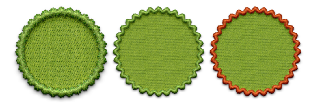 set of green embroidery shapes for background. PNG file embroidery