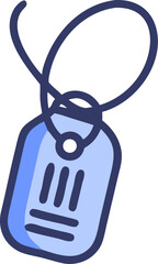 dog tag vector outline icon on white or transparent background. Military Solid Editable Icon