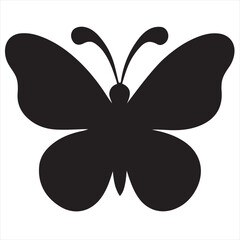 Naklejka premium Minimal Butterfly Logo Design: Elegant Silhouette Style Vector Art for Modern Branding, Business Identity, and Clean, Nature-Inspired Logo Concepts