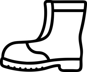 boots vector outline icon on white or transparent background. Military Solid Editable Icon
