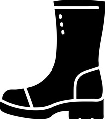 boots vector outline icon on white or transparent background. Military Solid Editable Icon