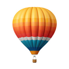 Fototapeta premium Vibrant Hot Air Balloon Floating Against Clear Sky in Warm Sunset Colors for Aerial Adventure Theme Transparent background or PNG