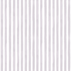 Seamless vertical watercolor stripe pattern in eggplant purple on white background