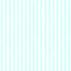 Seamless vertical watercolor stripe pattern in aqua blue on white background