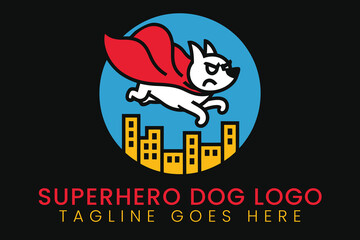 Superhero dog logo design for pet care and animal rescue services company