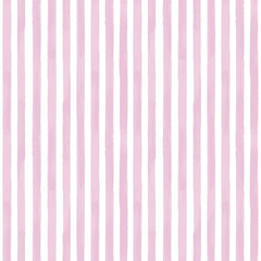 Seamless vertical watercolor stripe pattern in deep pink on white background