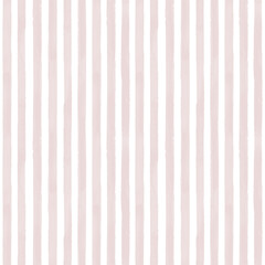 Seamless vertical watercolor stripe pattern in muted red on white background