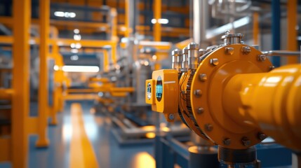 Fototapeta premium Realistic 3D Representation of Factory Equipment in Modern Settings