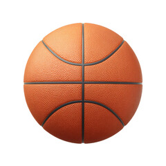 Detailed close-up of a classic basketball showcasing its texture and seams against a plain background for sports themes Transparent background or PNG