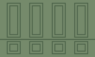 Classic Green Wall Panel Background with Decorative Molding
