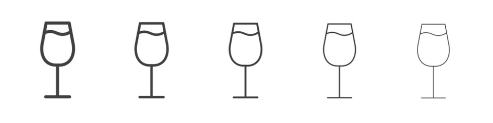 wine glass icon simple illustration logo art