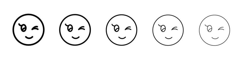 Winking eye icon simple illustration logo art