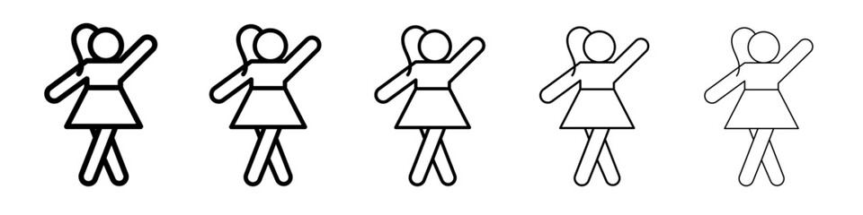 woman dancing icon simple illustration logo art