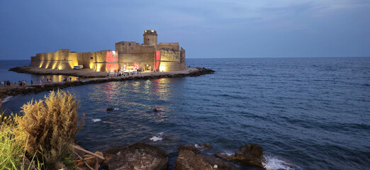 Aragonese Castle Illuminated at Dusk