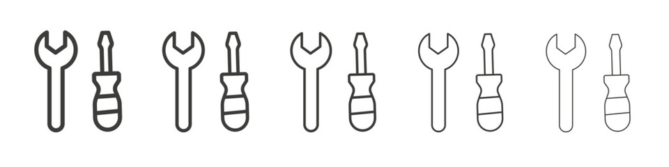Wrench and screwdriver icon simple illustration logo art