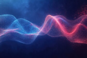 Fototapeta premium Abstract Vibrant Waves of Light in Blue and Pink Shades