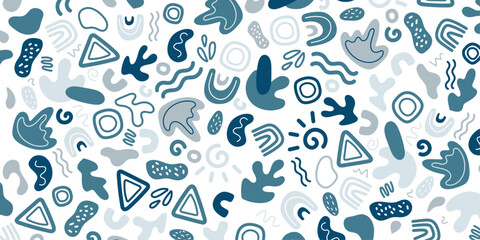 Decorative banner with abstract and soft rounded patterns