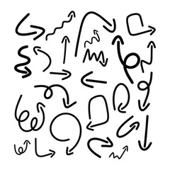 Arrow symbol curved hand drawn icon vector for web and application in a flat color glyph pictogram illustration