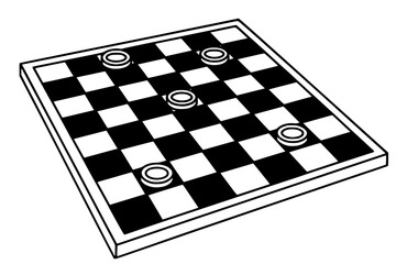 Vector Checkers Game Board Perspective