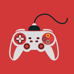 Gamepad, Joystick video game controller Vector illustration with colorful buttons, perfect for gaming, children's, playful projects.