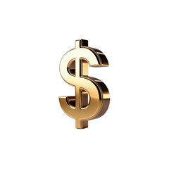 Obraz premium 3D Golden Dollar Sign on Transparent Background