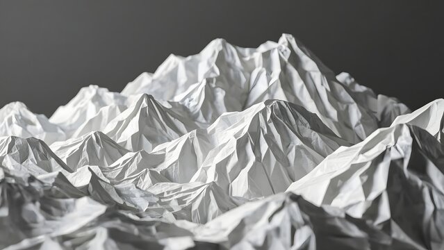 Paper Mountainscape: Capturing the serene majesty of the mountains, this artistic composition portrays a tranquil yet powerful landscape. A captivating display of paper.