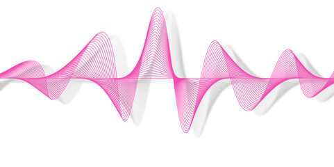 Pink and purple vector heart rate wave illustration on a white background, perfect for love and medical concepts