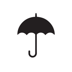 Minimal Umbrella Silhouette Graphic on Clean White Backdrop