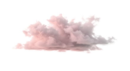 Delicate translucent ethereal wisps of pastel pink and muted grey clouds, light and airy with well-defined contours, against an infinite transparent background with copy space, conveying serene