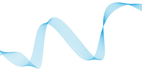 Blue ribbon isolated on white, a festive symbol of celebration and holiday design