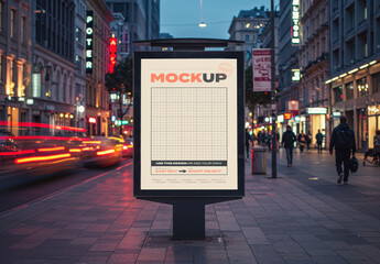 Street Backlight Billboard Mockup