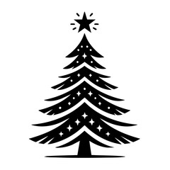A classic Christmas tree silhouette perfect for holiday decor and festive designs. Its minimalist outline brings timeless Christmas charm to any project.