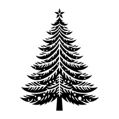 Obraz premium A classic Christmas tree silhouette perfect for holiday decor and festive designs. Its minimalist outline brings timeless Christmas charm to any project.