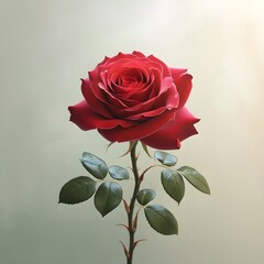 red rose on a white background