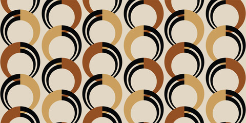 Abstract geometric circles on beige background. Vector design for fashion prints and backgrounds. EPS10 Illustration.