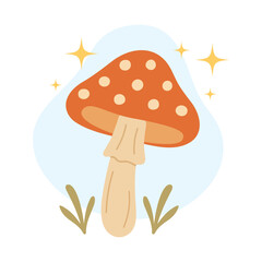 Colorful Mushroom Characters Flat Vector Illustration