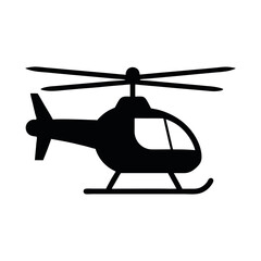 Modern helicopter silhouette icon. Line art vector for rescue and travel graphics.