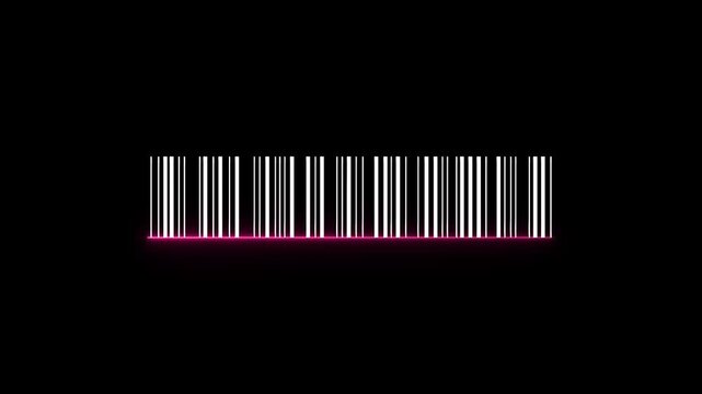 Laser beam barcode scanner 4k video. barcode being scanning. close-up of a barcode scan. animation