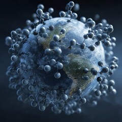 Green House Gas a detailed 3d rendering of earth, characterized by